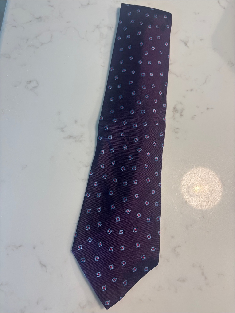 Charvet Purple Geometric Silk Tie